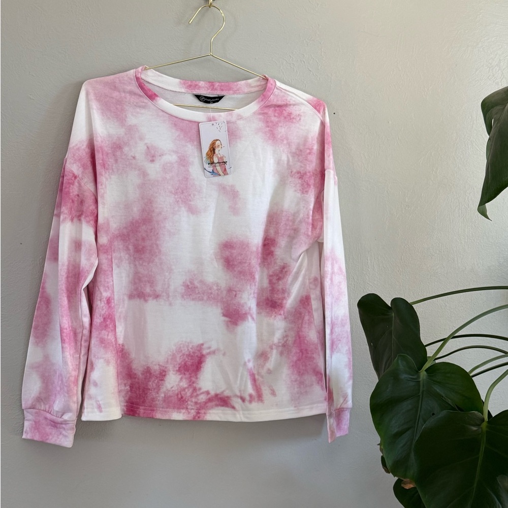 Tie-Dye Pink Jogger Pants - Women's Track Pants - Picture 2 of 3